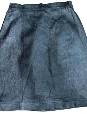 Wilsons Suede Leather‎ Vintage Black Genuine Leather Mini Skirt